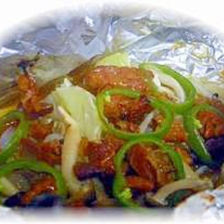 包んで焼くだけ!鍋いらず!やきとり缶のホイル焼き